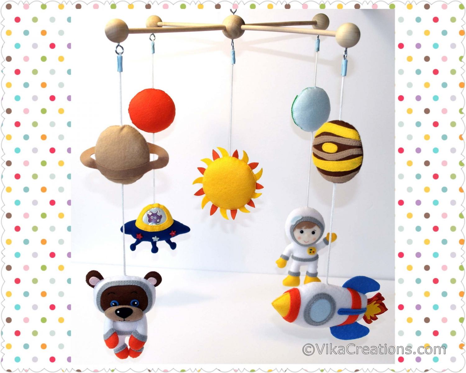 Space Theme Cosmonauts Aliencraft Rocket Sun And Planets