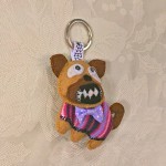 brown dog key charm