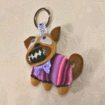 brown dog key charm