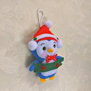 blue white penguin christmas tree decoration