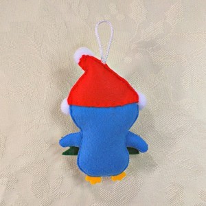 blue white penguin christmas tree decoration