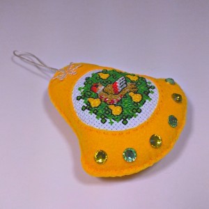 dove in a tree christmas tree bell ornament yellow