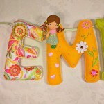 flowers themed personalized felt name banner