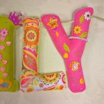 flowers themed personalized felt name banner