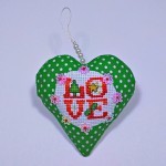 Green christmas tree love heart ornament