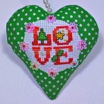 Green christmas tree love heart ornament