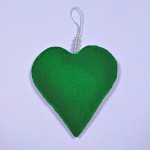 Green christmas tree love heart ornament back
