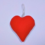 Red christmas tree cracker heart ornament back