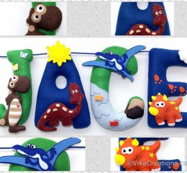 vikacreations dinosaur name baner