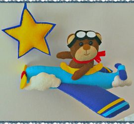 vikacreations teddy bear pilot dog mobile